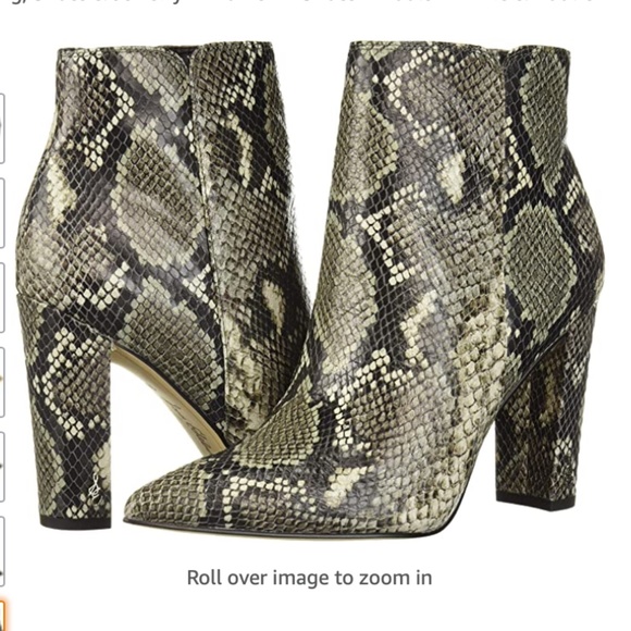 Sam Edelman Raelle Ankle Boot Snake Skin Sz. 8M NWB Green/Black Pointed Toe Shoe - Picture 9 of 11